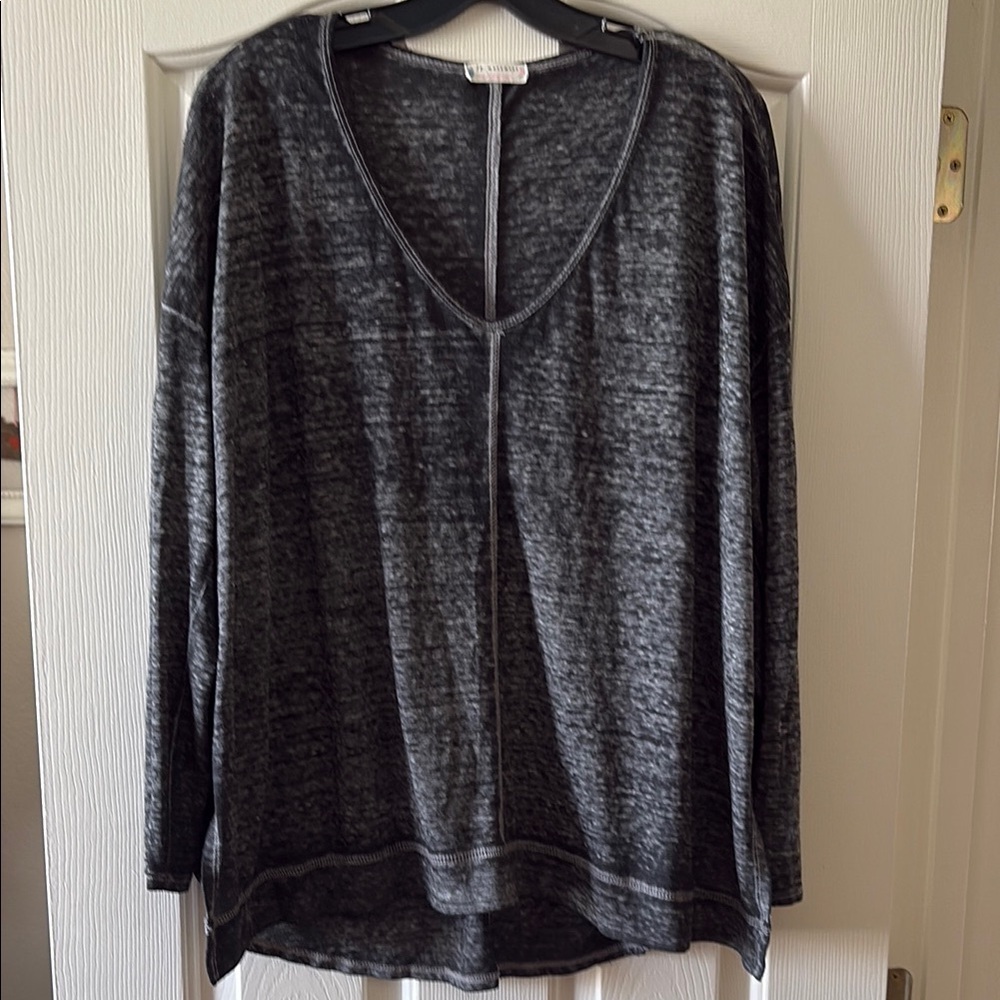 FP Movement EUC Oversized Long Sleeve Washed Black Open Sides in size L